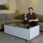 A lounge table with cooler and speaker