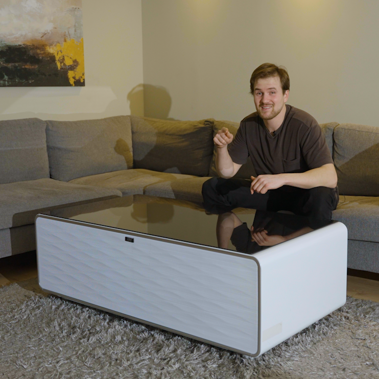 A lounge table with cooler and speaker
